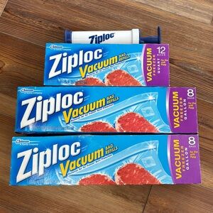 Ziploc Vacuum Freezer Gallon & Quart Refill Bags & Pump